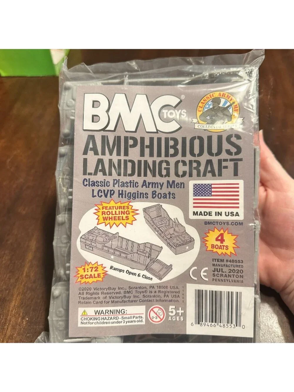 BMC Toys Amphibious Landing Craft 4 Plastic Boats 1:72 Scale USA